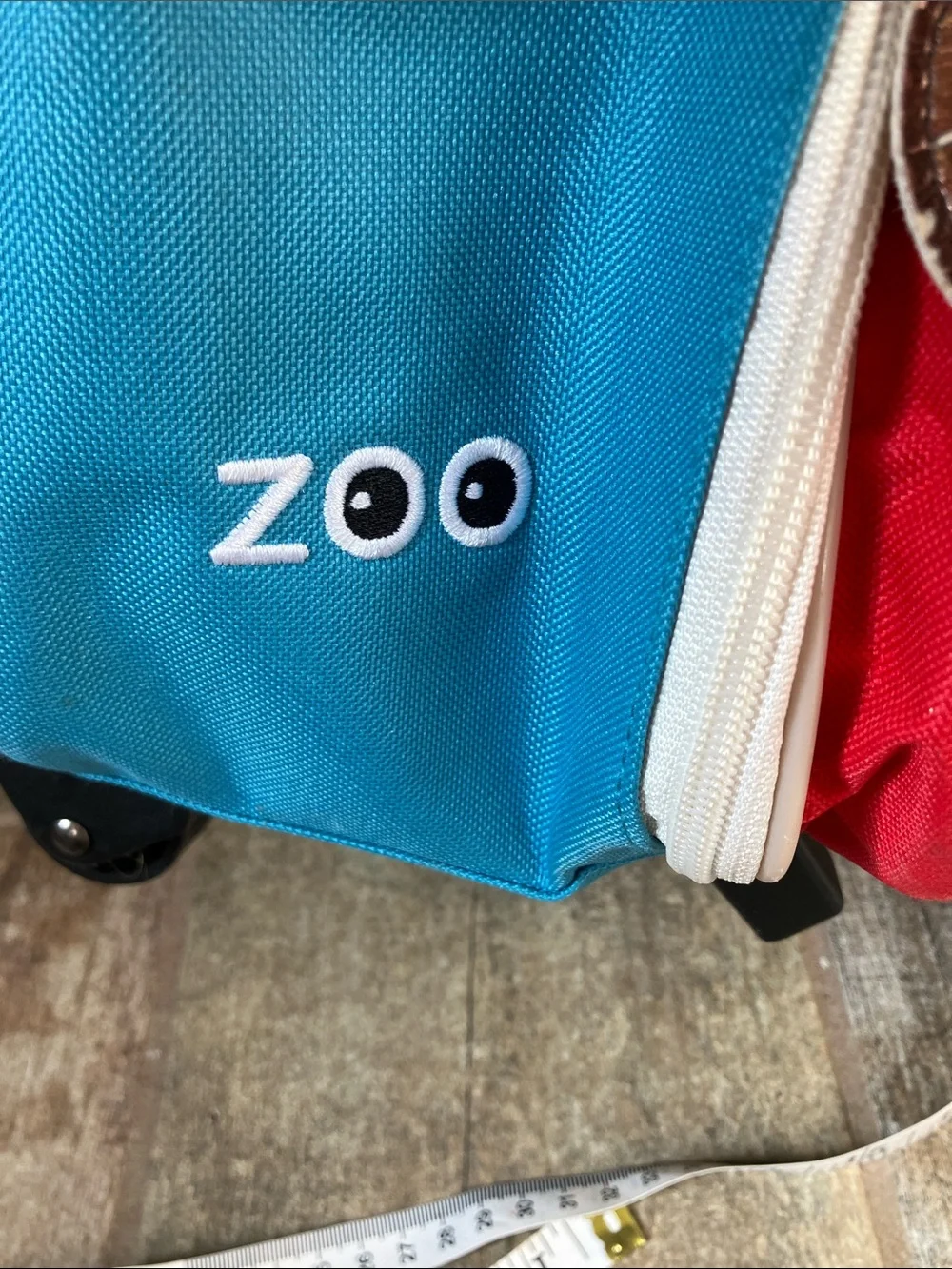 SKIPHOP ZOO KIDS ROLLING LUGGAGE OTIS OWL BLUE RED POLKA DOT ROLLING LUGGAGE